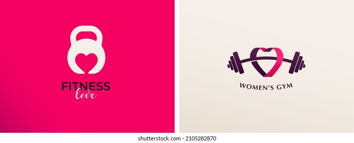 Fitness, Gym, workout and personal trainer logo. Trendy modern style symbol and icon