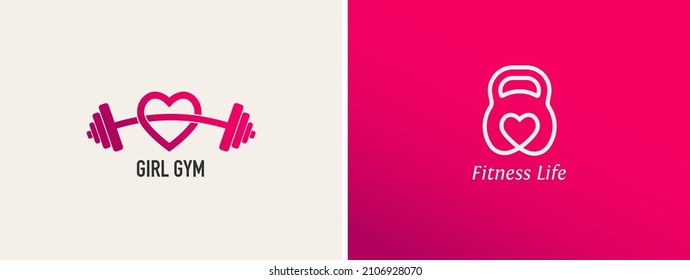 Fitness, Gym, Workout And Personal Trainer Logo. Trendy Modern Style Symbol And Icon