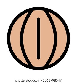 Fitness gymnastic ball - Flat icon symbol