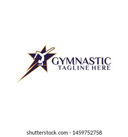 Fitness Gymnastic Logo Silhouette Sportswoman Tempalte Vector