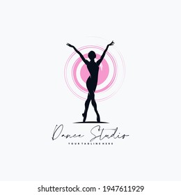 Fitness Gymnastic Logo Silhouette Vector