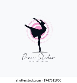 Fitness Gymnastic Logo Silhouette Vector