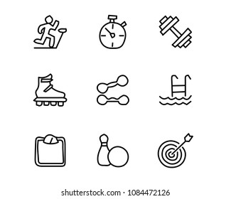 fitness hand drawn icon set design illustration, hand drawn style design, designed web and app
