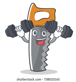 Fitness hand saw character cartoon