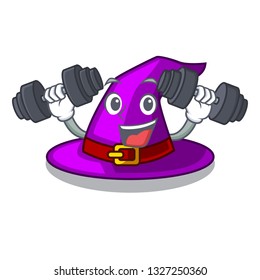 Fitness with hat in the shape mascot