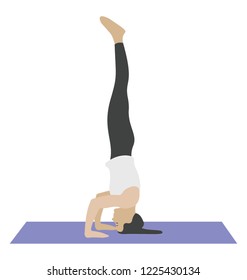 Fitness Headstand Flat Icon 
