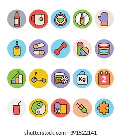 Fitness and Health Colored Vector Icons 5