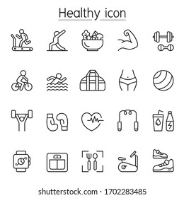 Fitness & health icon set in thin line stlye - Shutterstock ID 1702283485