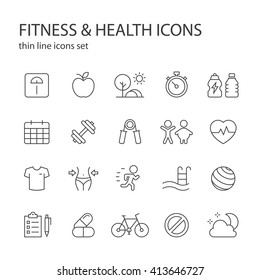 Fitness And Health Icons.