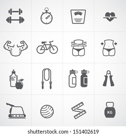 Fitness and Health icons set