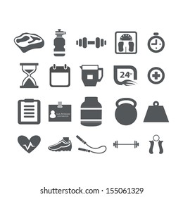 Fitness and Health icons set