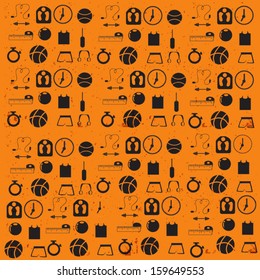 Fitness and Health icons with texture