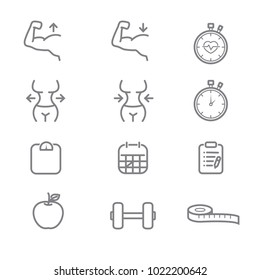 Fitness and Health icons with White Background