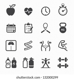 Fitness and Health icons with White Background