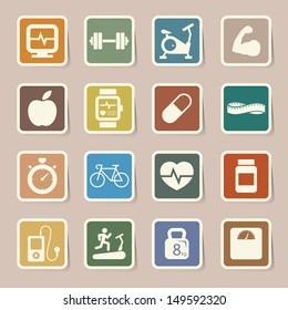 Fitness and Health icons.Illustration EPS10