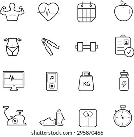 Fitness And Health line icon Vector illustration