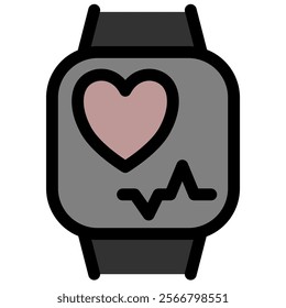 Fitness health tracker to measure BPM and EGC - Flat icon symbol