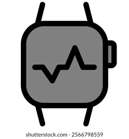 Fitness health tracker to measure BPM and EGC - Flat icon symbol