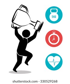 Fitness healthty lifestyle design, vector illustration eps10