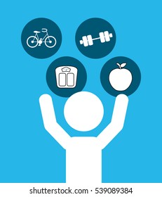Fitness healthy food icon vector illustration graphic