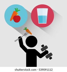 Fitness healthy food icon vector illustration graphic