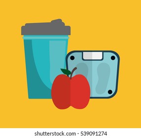 Fitness healthy food icon vector illustration graphic