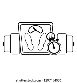 Fitness and healthy lifestyle black and white