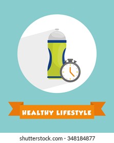 Fitness and healthy lifestyle graphic design, vector illustration