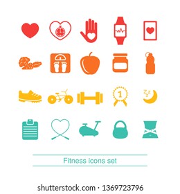 Fitness And Healthy Lifestyle Icon Set. Vector Illustration.