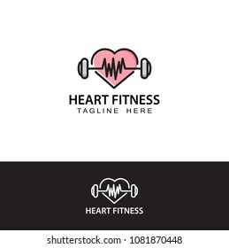 Love Fitness Vector Logo Hearts Barbells Stock Vector (Royalty Free ...