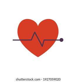 Fitness heart pulse on white background design, Gym sport and bodybuilding theme Vector illustration
