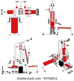 Fitness Home Simulator Gym For Sports Training Vector 04