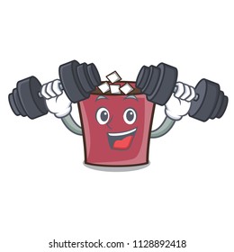 Fitness hot chocolate character cartoon