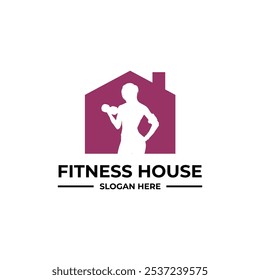 Diseño de Plantilla de logotipo de gimnasio de la casa de fitness