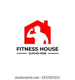 Plantilla de logotipo de gimnasio de la casa de fitness