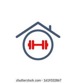 fitness house logo design vector template