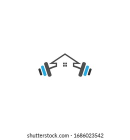 fitness house logo icon illustration