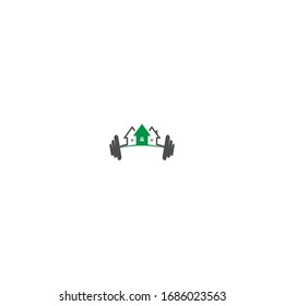 fitness house logo icon illustration