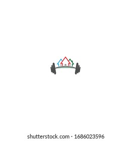 fitness house logo icon illustration