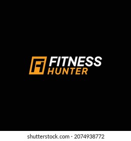 Fitness hunter creative logo vector