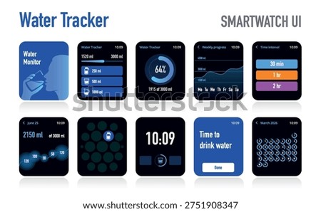 Fitness Hydration App UI for Smartwatch Screens No.4