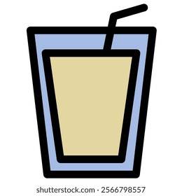 Fitness ice cold refreshing drink - Flat icon symbol