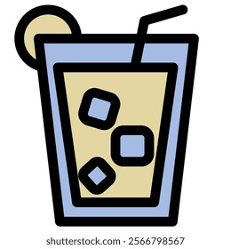 Fitness ice cold refreshing drink - Flat icon symbol