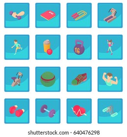 Fitness icon blue app for any design vector illustration