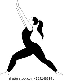 Fitness icon depicting a woman performing a yoga pose for health and wellness