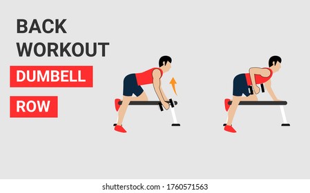 Fitness Icon. Dumbell Row Illustration