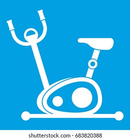 Fitness icon. Illustration of fitness icon vector isolated on blue background