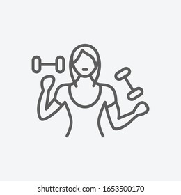 Fitness icon line symbol. Isolated vector illustration of icon sign concept for your web site mobile app logo UI design.