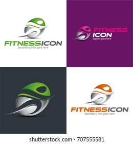 Fitness Icon and Logo - Vector Illustration