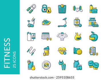 Fitness icon pack. Set icon design